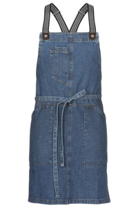 Berkeley Medium Blue Denim Short Bib Snap Apron