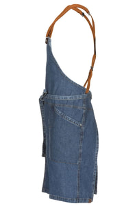 Berkeley Medium Blue Denim Short Bib Snap Apron