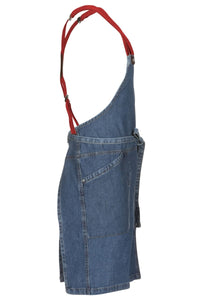 Berkeley Medium Blue Denim Short Bib Snap Apron