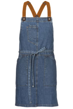 Berkeley Medium Blue Denim Short Bib Snap Apron