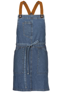 Berkeley Medium Blue Denim Short Bib Snap Apron