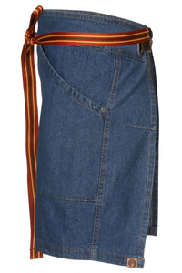 Berkeley Medium Blue Denim Half Bistro Snap Apron