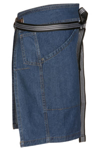 Berkeley Medium Blue Denim Half Bistro Snap Apron