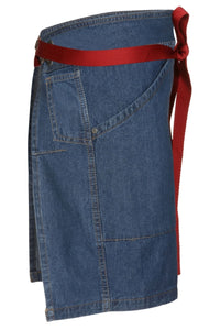 Berkeley Medium Blue Denim Half Bistro Snap Apron