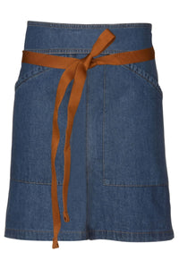 Berkeley Medium Blue Denim Half Bistro Snap Apron