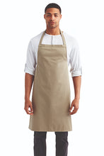 Khaki Organic Cotton Bib Apron (No Pockets)