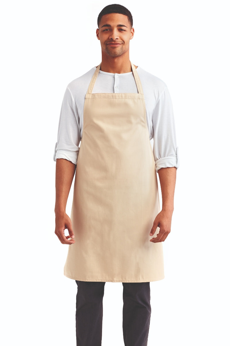 Natural Organic Cotton Bib Apron (No Pockets)