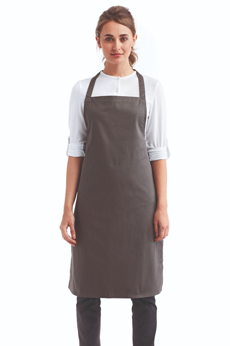 Dark Grey Organic Cotton Bib Apron (No Pockets)