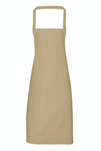 Khaki Organic Cotton Bib Apron (No Pockets)