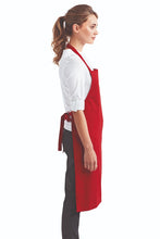 Red Organic Cotton Bib Apron (No Pockets)