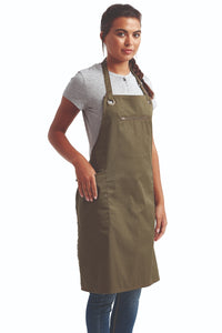 Olive ‘Barley’ Sustainable Bib Apron (3 Pockets)