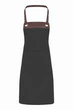 Black/Brown Espresso Adjustable Bib Apron (2 Pockets)