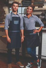 Black Contrast Denim Bib Adjustable Apron (2 Pocket)