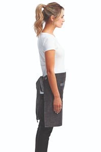 Black Denim Mid-Length Waist Apron (1 Wide Pocket)