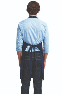 Navy Cotton Chino Adjustable Bib Apron (3 Pocket)