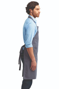 Steel Cotton Chino Adjustable Bib Apron (3 Pocket)