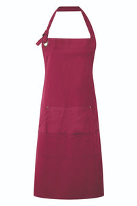 Burgundy "Calibre" Bib Adjustable Apron (4 Pocket Pouch)