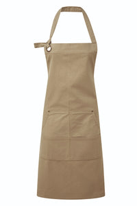 Khaki "Calibre" Bib Adjustable Apron (4 Pocket Pouch)