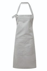 Silver "Calibre" Bib Adjustable Apron (4 Pocket Pouch)