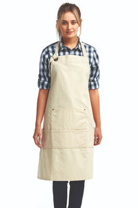 Natural "Calibre" Bib Adjustable Apron (4 Pocket Pouch)