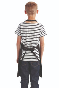 Black Recycled Youth Bib Apron (No Pockets)