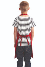 Red Recycled Youth Bib Apron (No Pockets)