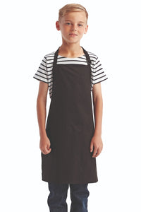 Black Recycled Youth Bib Apron (No Pockets)