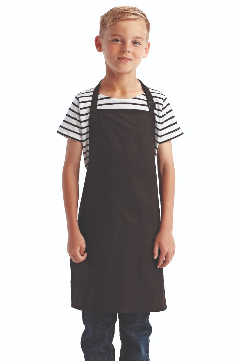 Black Recycled Youth Bib Apron (No Pockets)