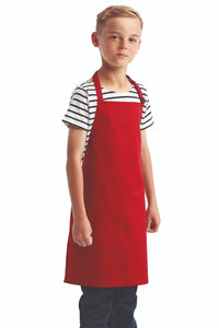 Red Recycled Youth Bib Apron (No Pockets)