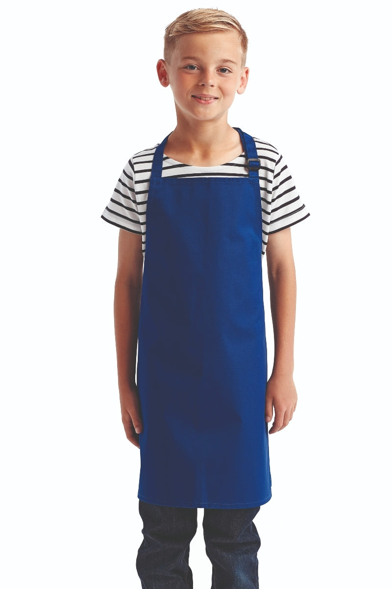 Royal Blue Recycled Youth Bib Apron (No Pockets)