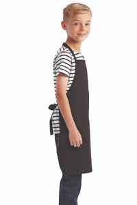 Black Recycled Youth Bib Apron (No Pockets)