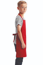 Red Recycled Youth Bib Apron (No Pockets)