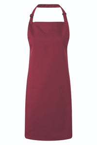 Burgundy Sustainable Bib Apron (No Pockets)