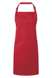 Red Sustainable Bib Apron (No Pockets)