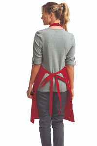 Red Sustainable Bib Apron (No Pockets)