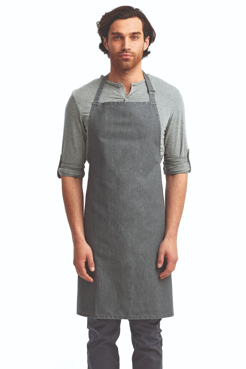 Grey Denim Sustainable Bib Apron (No Pockets)