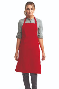 Red Sustainable Bib Apron (No Pockets)