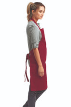 Burgundy Sustainable Bib Apron (No Pockets)