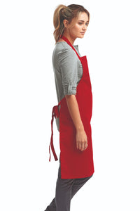 Red Sustainable Bib Apron (No Pockets)