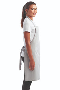 Silver Sustainable Bib Apron (No Pockets)