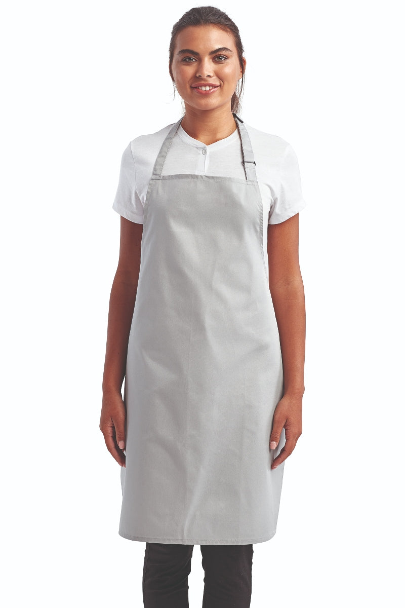 Silver Sustainable Bib Apron (No Pockets)