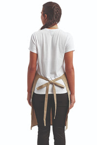 Khaki Sustainable Bib Apron (1 Pocket w/ Pencil Divide)