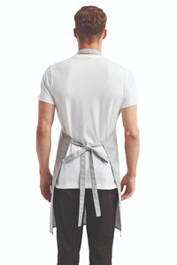 Silver Sustainable Bib Apron (1 Pocket w/ Pencil Divide)