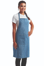 Blue Denim Sustainable Bib Apron (1 Pocket w/ Pencil Divide)