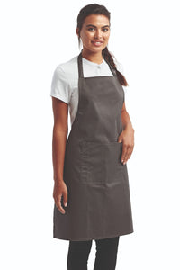 Dark Grey Sustainable Bib Apron (1 Pocket w/ Pencil Divide)