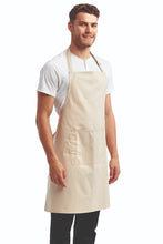 Natural Sustainable Bib Apron (1 Pocket w/ Pencil Divide)