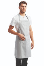 Silver Sustainable Bib Apron (1 Pocket w/ Pencil Divide)