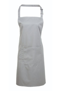 Silver Sustainable Bib Apron (1 Pocket w/ Pencil Divide)