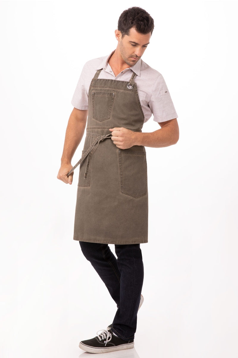 Dorset Earth Brown Bib Apron