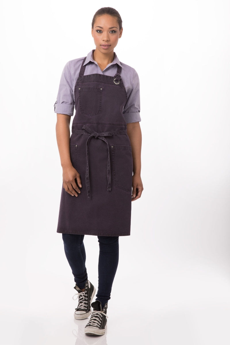 Dorset Eggplant Bib Apron